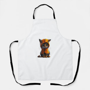 Delantal Gatito con traje de calabaza - Diseño de Halloween