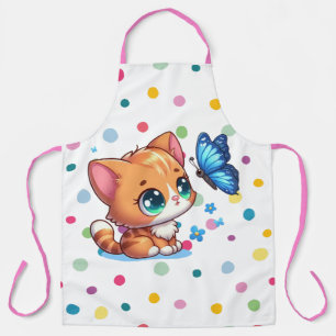 Delantal Gatito/gato y mariposa