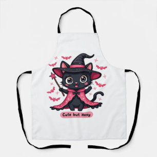 Delantal Gatito gótico en rosa  dulce, pero hechizado Overs