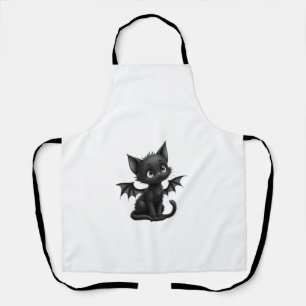 Delantal Gatito negro gruñón de Halloween con disfraz de mu