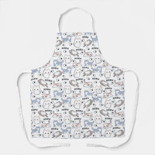 Delantal Gatitos Gorditos Adorables y Corazones Meow