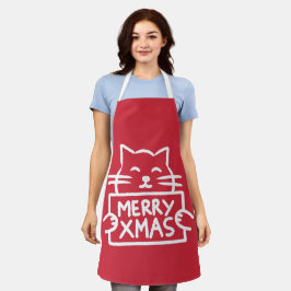 Delantal Gato Adorable Feliz Navidad