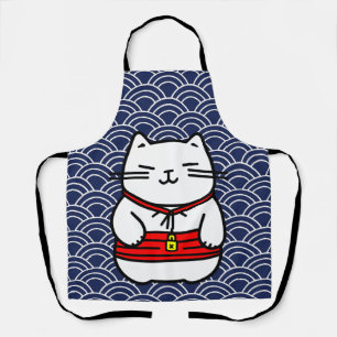 Delantal Gato afortunado japonés o Maneki-Neko