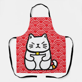 Delantal Gato afortunado japonés o Maneki-Neko