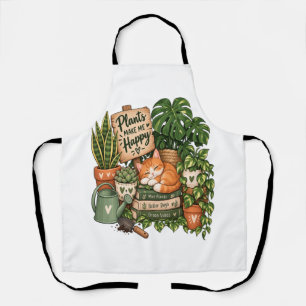 Delantal Gato Amante de Plantas Adorable – Las Plantas Me H