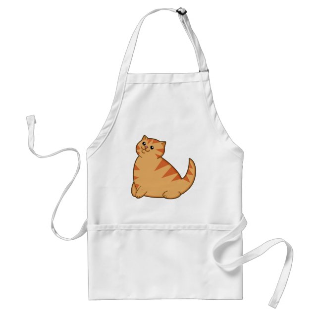 Delantal Gato anaranjado gordo feliz (Frente)