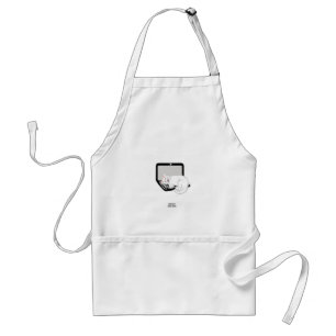 Delantal Gato blanco durmiendo en un portátil Apron