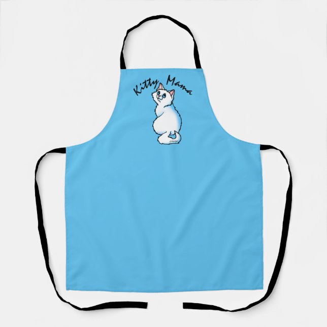 Delantal Gato Blanco KiniArt (Anverso)