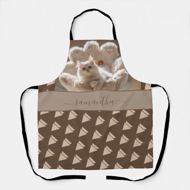 Delantal Gato blanco majestuoso (Anverso)