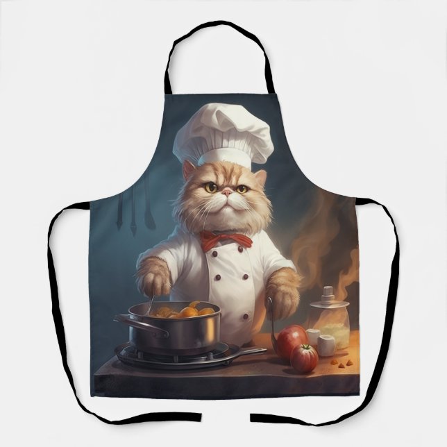 Delantal Gato Chef Cocinando Deliciosos (Anverso)