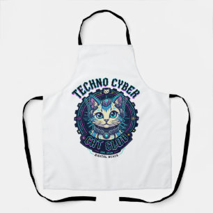 Delantal Gato Ciber Techno Diseño Divertido Amante de los G