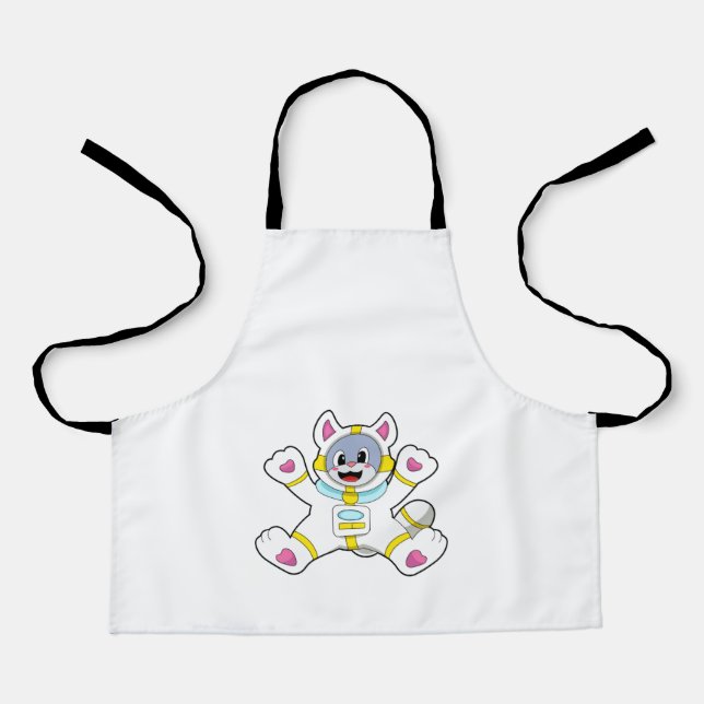 Delantal Gato como astronauta en traje (Anverso)