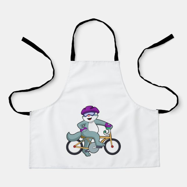 Delantal Gato con bicicleta (Anverso)