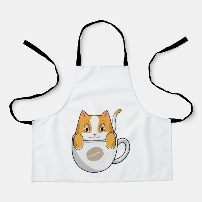 Delantal Gato con café (Anverso)