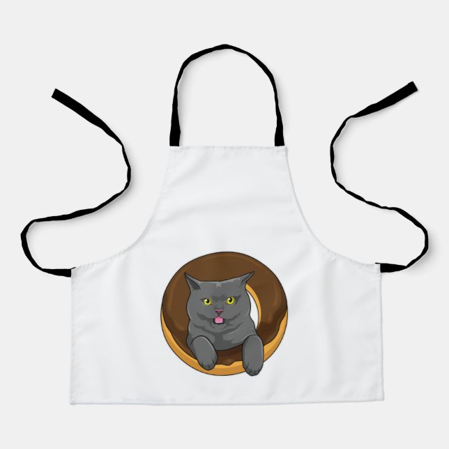 Delantal Gato con donut (Anverso)