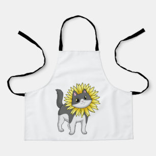 Delantal Gato con girasol