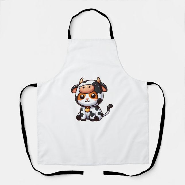 Delantal Gato con traje de vaca (Anverso)
