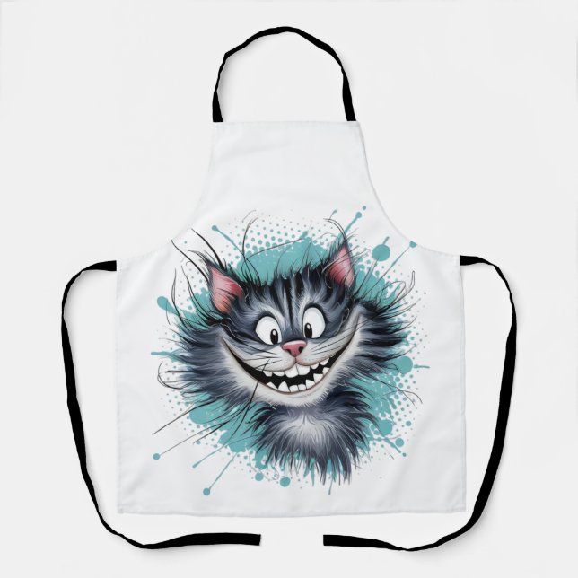 Delantal Gato con una sonrisa. (Anverso)