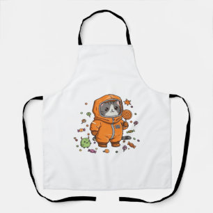 Delantal Gato Cute Hazmat de Halloween Dulce Monstruo Diver