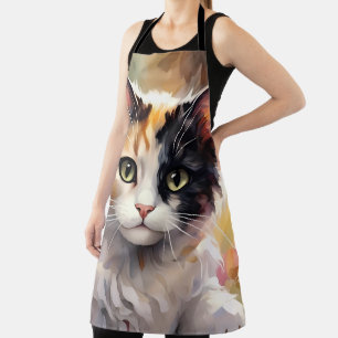 Delantal Gato de Calico y mariposas en el jardín de primave