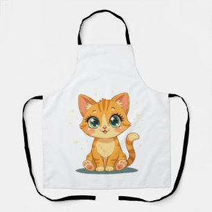 Delantal **Gato de Dibujos Animados Adorable – Ilustración