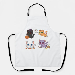 Delantal Gato de Halloween Felino Espeluznante y Elegante