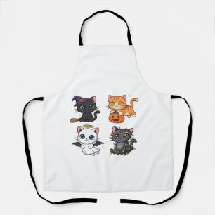 Delantal Gato de Halloween Felino Espeluznante y Elegante