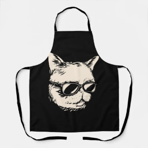 Delantal Gato de insignia con gafas de sol