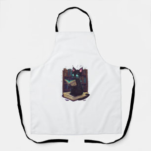 Delantal Gato de la biblioteca de la bruja