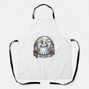 Delantal Gato de Meow-lolween en traje fantasma Halloween A