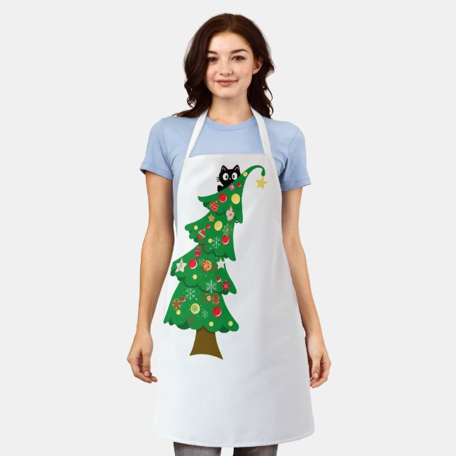 Delantal Gato de navidades (Gastado)