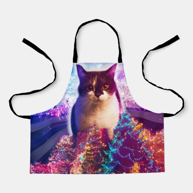 Delantal Gato de Navidades gigantes (Anverso)