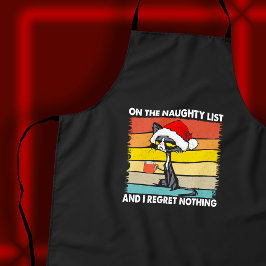Delantal Gato de Navidades gruñones en la lista traviesa