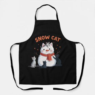 Delantal Gato de Nieve Navidad Regalo para Amantes de Gatos