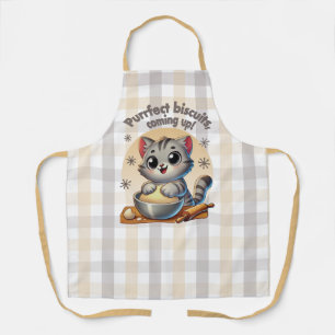 Delantal Gato de rodillas "Procure galletas, venga"