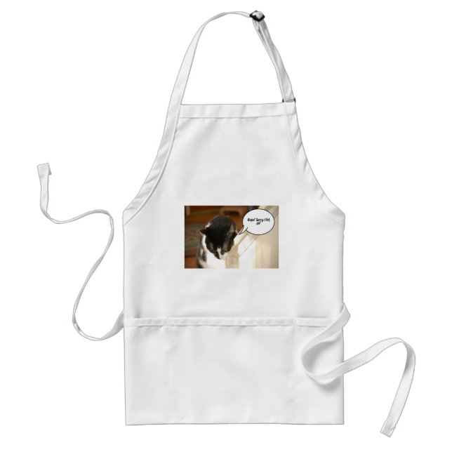 Delantal gato de tuxedo negro y blanco (Frente)