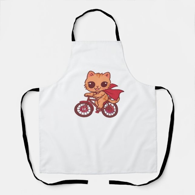 Delantal Gato de vampiros en bicicleta de Halloween - Cute  (Anverso)