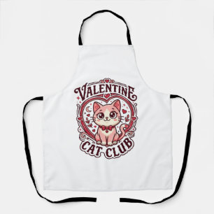 Delantal Gato del Día de San Valentín Diseño divertido para