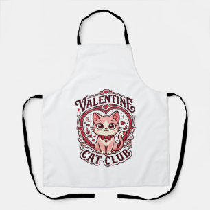 Delantal Gato del día de San Valentín Diseño divertido para