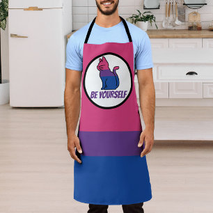 Delantal Gato del Orgullo Bisexual - Sé tú mismo