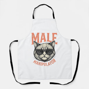 Delantal Gato Divertido Gafas de Sol Camiseta Vintage Manip