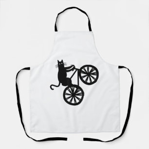 Delantal Gato Divertido Montando Bicicleta de Truco Novedad