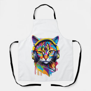 Delantal Gato en auriculares