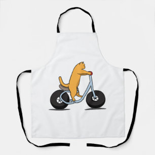 Delantal Gato en una bicicleta divertido amante de los gato