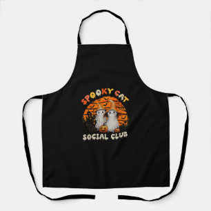 Delantal Gato espeluznante Club Social Boo Fantasma Brujas