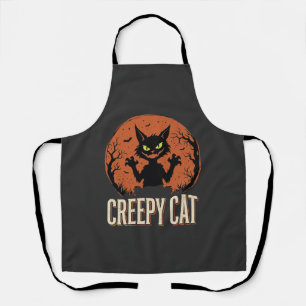 Delantal Gato espeluznante gráfico vintage de Halloween de