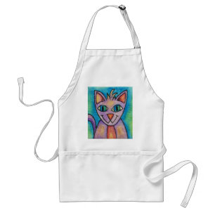 Delantal Gato gatito rosa púrpura