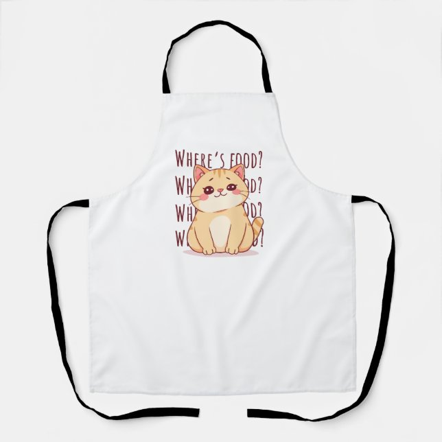 Delantal Gato Jengibre Hambriento  (Anverso)