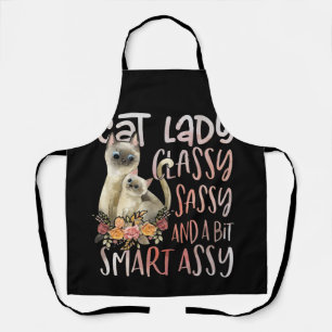 Delantal Gato Lady Elegante Y Un Poco Inteligente Floral De