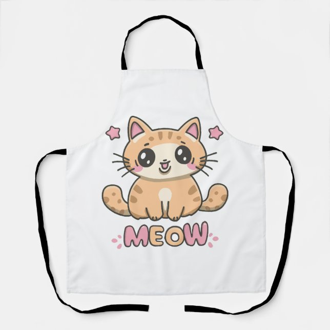 Delantal gato lindo maullar (Anverso)